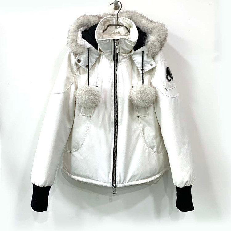 무스너클 여성 스노우 화이트 비버 거위털 구스다운 숏 패딩 자켓 MK2558LJ (S) 이미지