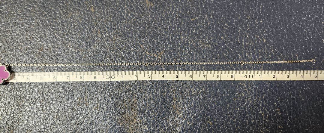반클목걸이 네잎크로버 알함브라 은장 보라 퍼플 자개 목걸이 (새상품) 이미지