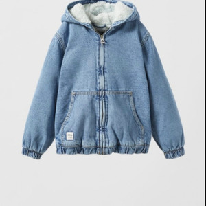 자라 키즈 데님 뽀글이 후드 자켓 140