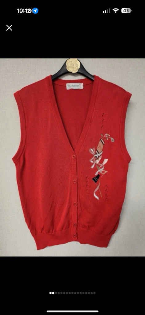 정품 버버리 골프 니트 베스트 정가100만원대--0