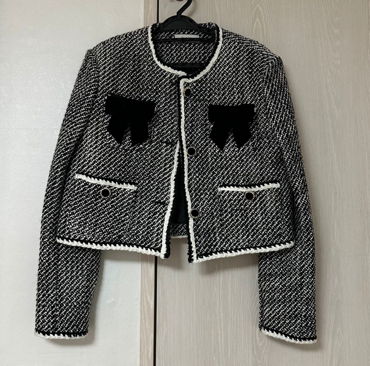 바이씨니 제작 리본벨벳트위드 블랙 이미지