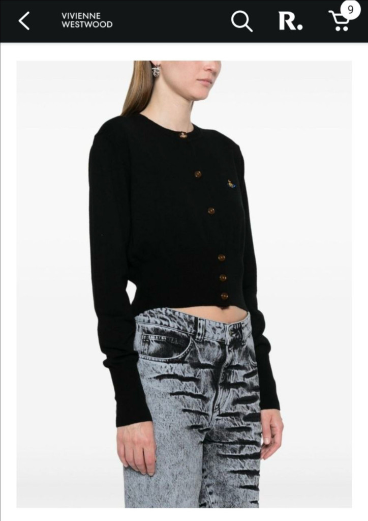 비비안웨스트우드 비 크롭 가디건, 블랙계열, (L, M, S, 구매가능)--1
