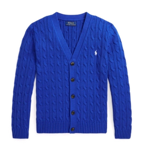 폴로 보이즈 케이블 가디건 블루 L사이즈 새제품 택포