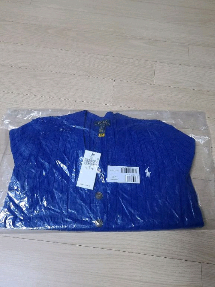 폴로 보이즈 케이블 가디건 블루 L사이즈 새제품 택포--2