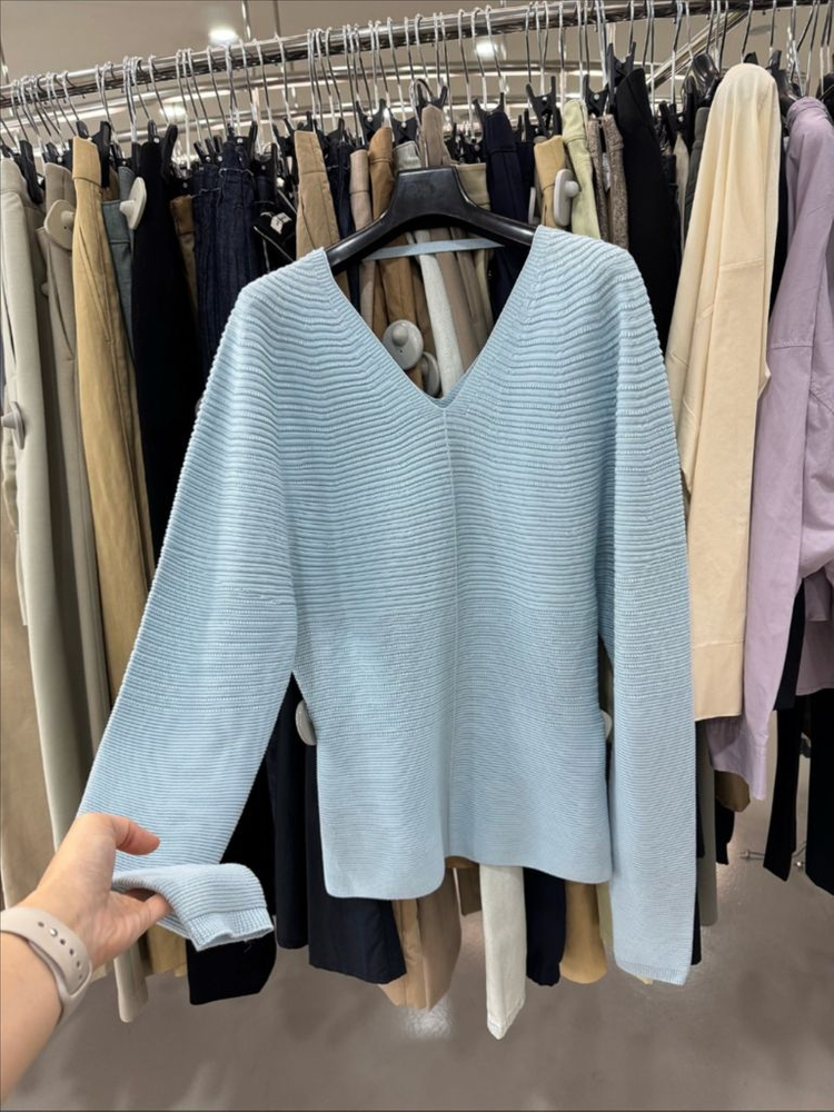 시스템 양브이넥 니트 한섬 이미지