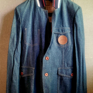 [미사용 새상품] 옴부르노 양가죽배색 데님 정장자켓 이미지