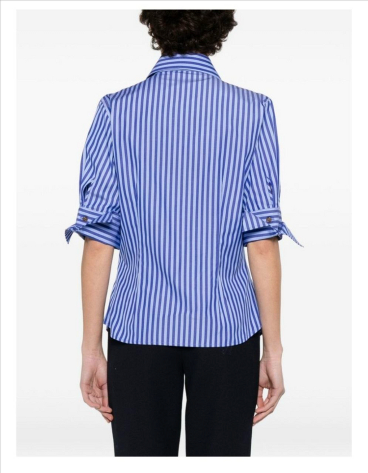 비비안웨스트우드 스트라이프 버튼 셔츠, 블루계열+블루계열, (42, 46 IT 구매가능)--3