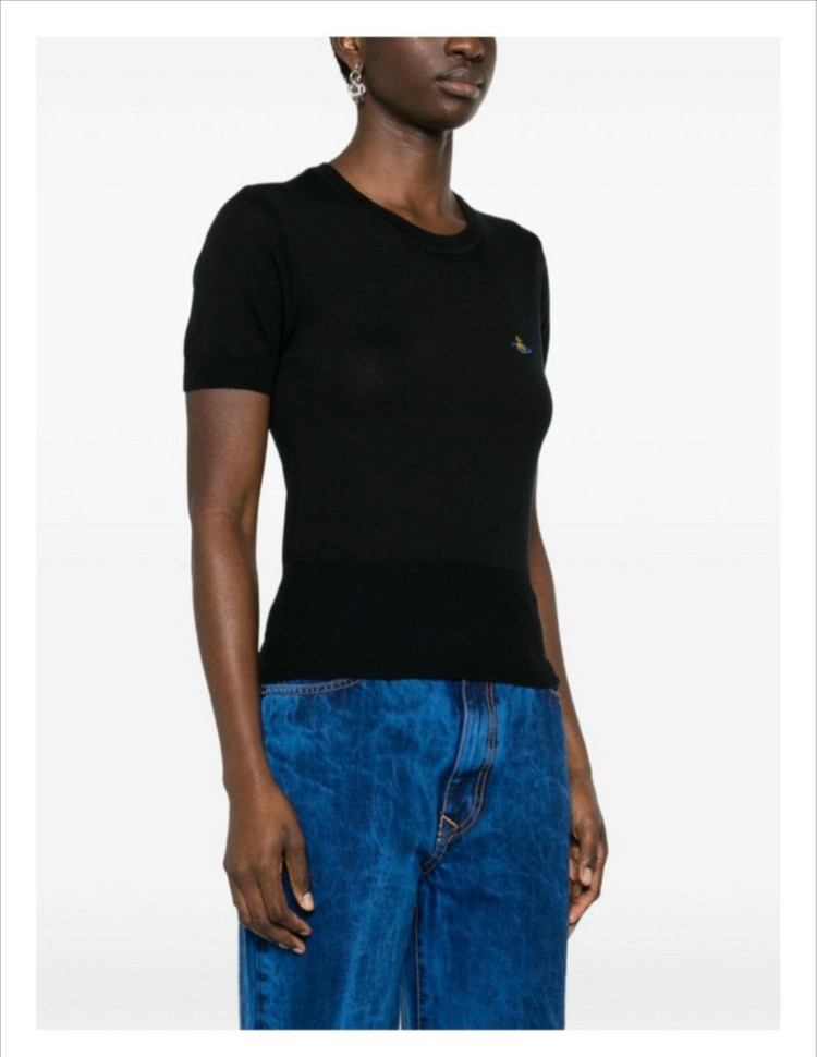 비비안웨스트우드 구체 자수 니트 탑, 블랙계열, ( XS , S , 구매가능)--2