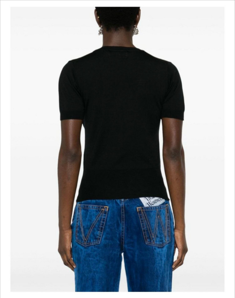 비비안웨스트우드 구체 자수 니트 탑, 블랙계열, ( XS , S , 구매가능)--3