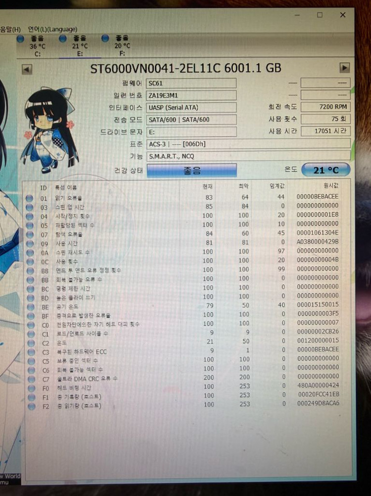 아이언울프 nas 6tb 하드디스크 7200rpm Seagate IronWolf 6TB 나스 HDD 이미지