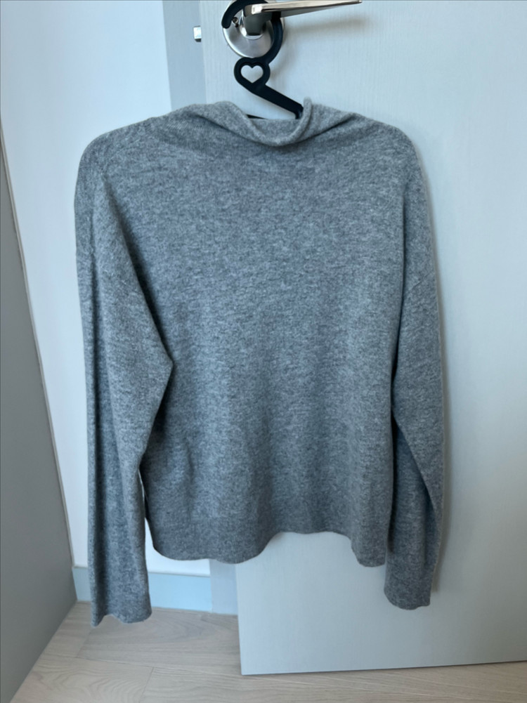 띠어리 캐시미어100% 반폴라 니트 그레이(P)--1