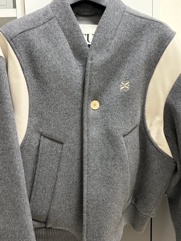 니트 바시티 자켓--1