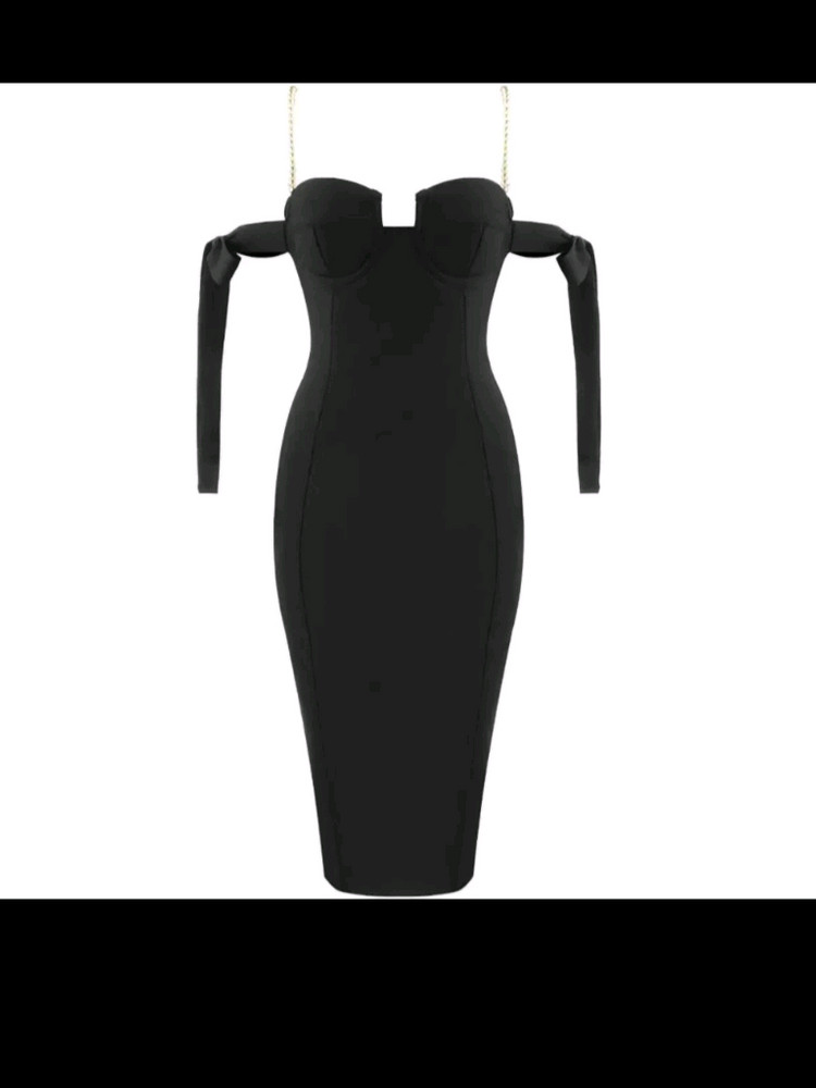 (새상품) 비비안수 라비수 밴디지 진주 리본 원피스 핑크, 블랙 S 이미지