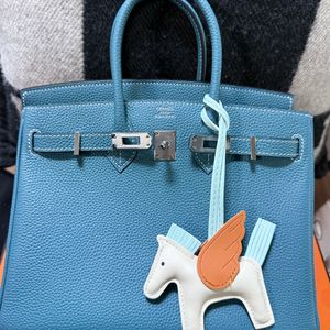 버킨 25 뉴블루진 은장 토고 가죽