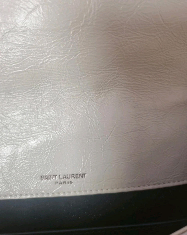 생로랑 니키 베이비 하얀색(아이보리, 크림) 숄더백--3