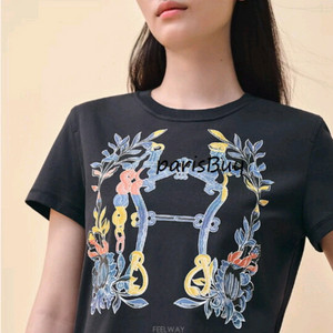 에르메스 Della Cavalleria 블랙 티셔츠 40사이즈