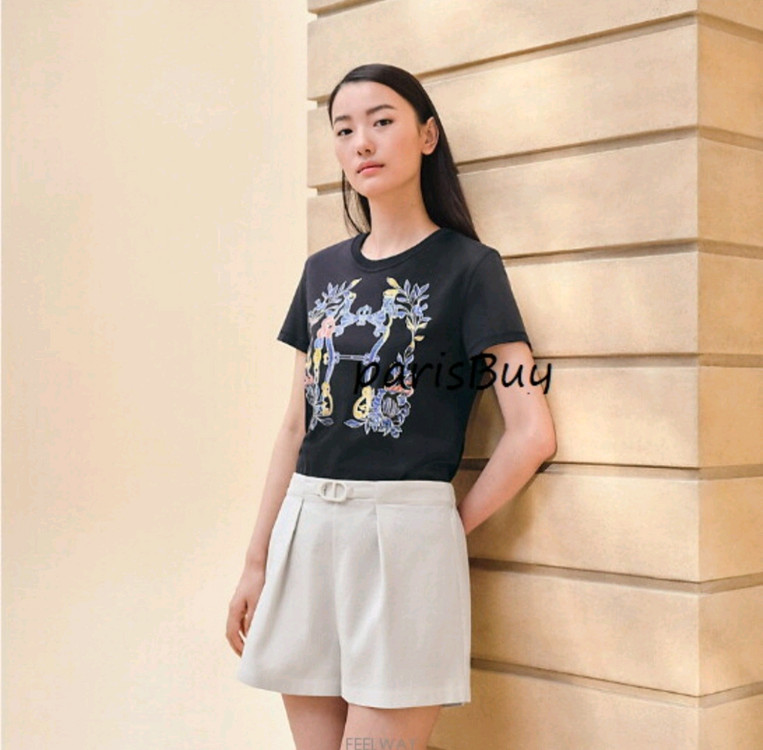 에르메스 Della Cavalleria 블랙 티셔츠 40사이즈--1