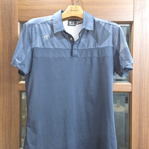 데상트골프 남성 다크 블루 반팔 폴로 티셔츠 사이즈100