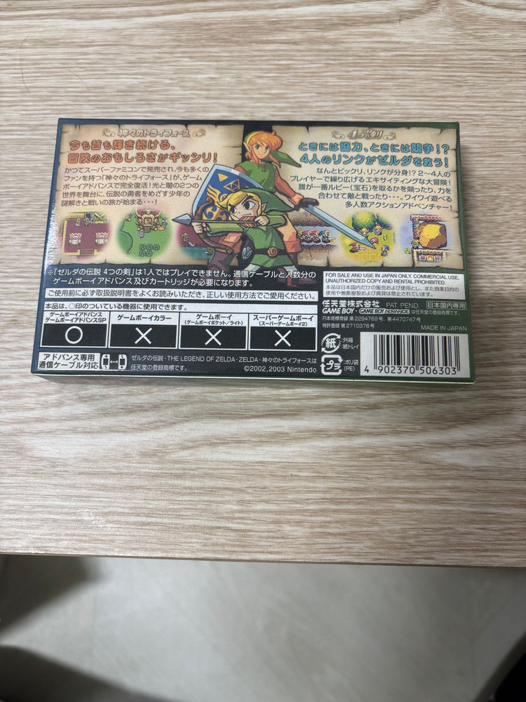 [소장용] 닌텐도 GBA 게임보이 어드밴스 젤다 신들의 트라이포스&네개의 검 곽팩(설명서X) 이미지