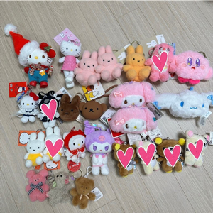 인형뽑기 키링 여러개 (키티 미피 마이멜로디 산리오 커비 롱다리 키티 등등) 이미지
