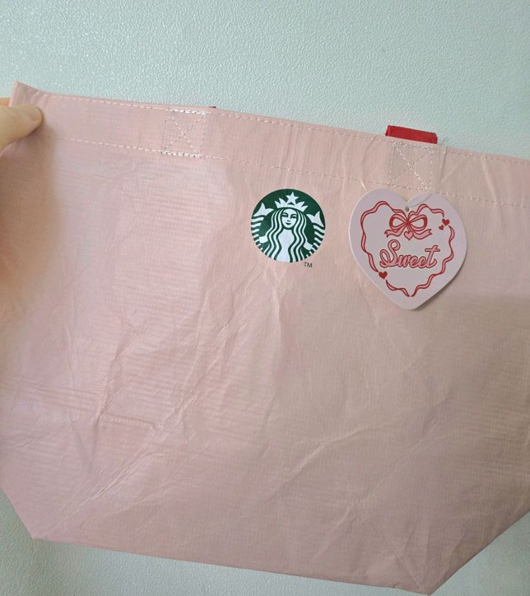 스타벅스 핑크 리유저블백 다회용백 코리아 서울 리유백 발렌타인 리유져블 가방 에코백 쇼핑백 이미지