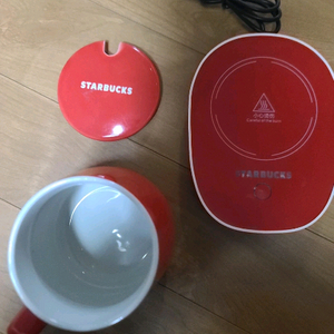 스타벅스 빨간 머그컵 & 컵워머 세트 미사용 새제품 전기매직컵 세트
