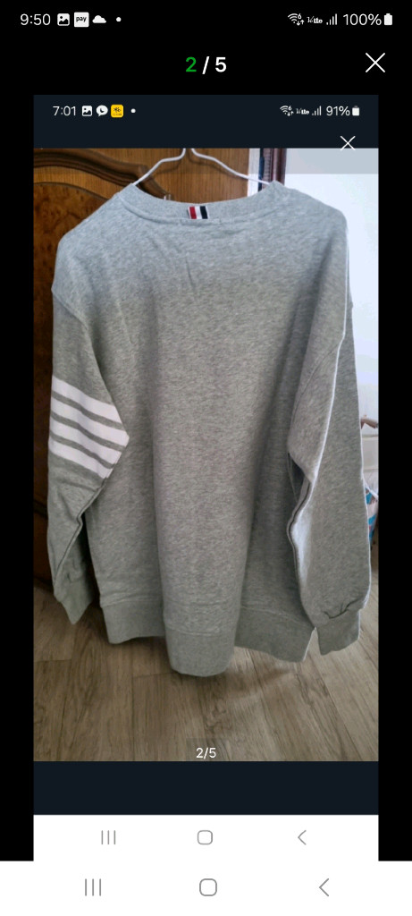 톰브라운4바 스트라이프 맨투맨. XL 이미지