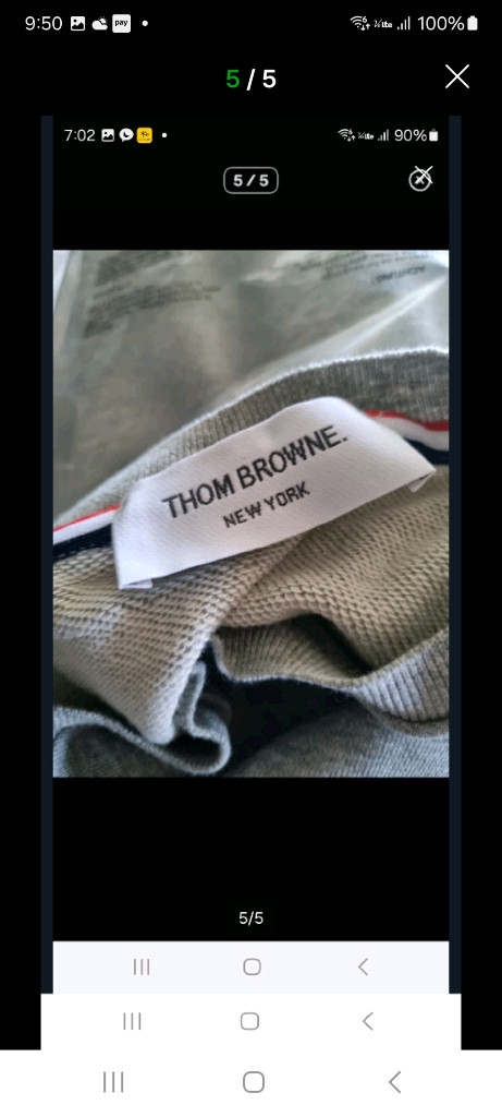 톰브라운4바 스트라이프 맨투맨. XL 이미지