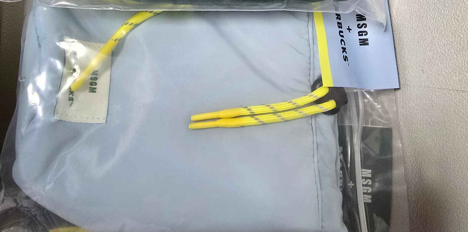 스타벅스 프리퀀시 MSGM 파우치 스카이블루 텀블러가방--1