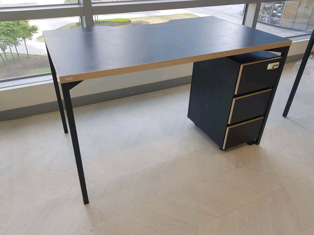 DESKR( 데스크)블랙1200 책상+ 이동서랍장셋트 이미지