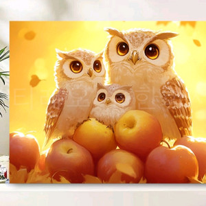 부엉이와 금사 보석십자수 주문제작해드려요