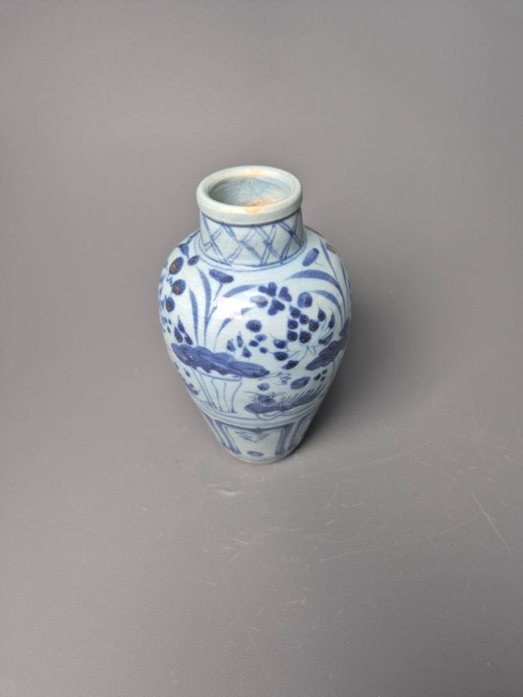 원청화 연꽃 봉황문 병 중국도자기 청화백자 골동품 고미술품 수집품 이미지