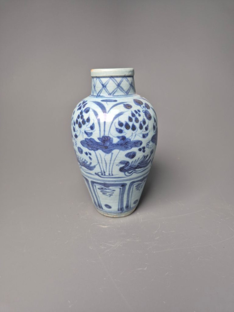 원청화 연꽃 봉황문 병 중국도자기 청화백자 골동품 고미술품 수집품 이미지