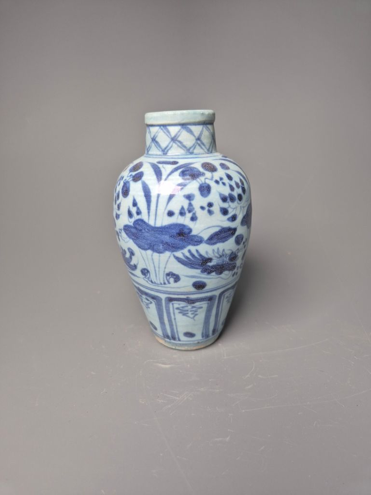 원청화 연꽃 봉황문 병 중국도자기 청화백자 골동품 고미술품 수집품 이미지