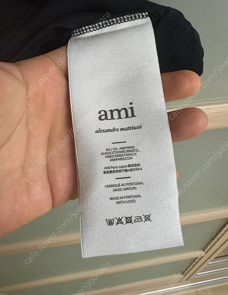 AMI 하트 로고 반팔 티셔츠 블랙 색상 XL(105) 이미지