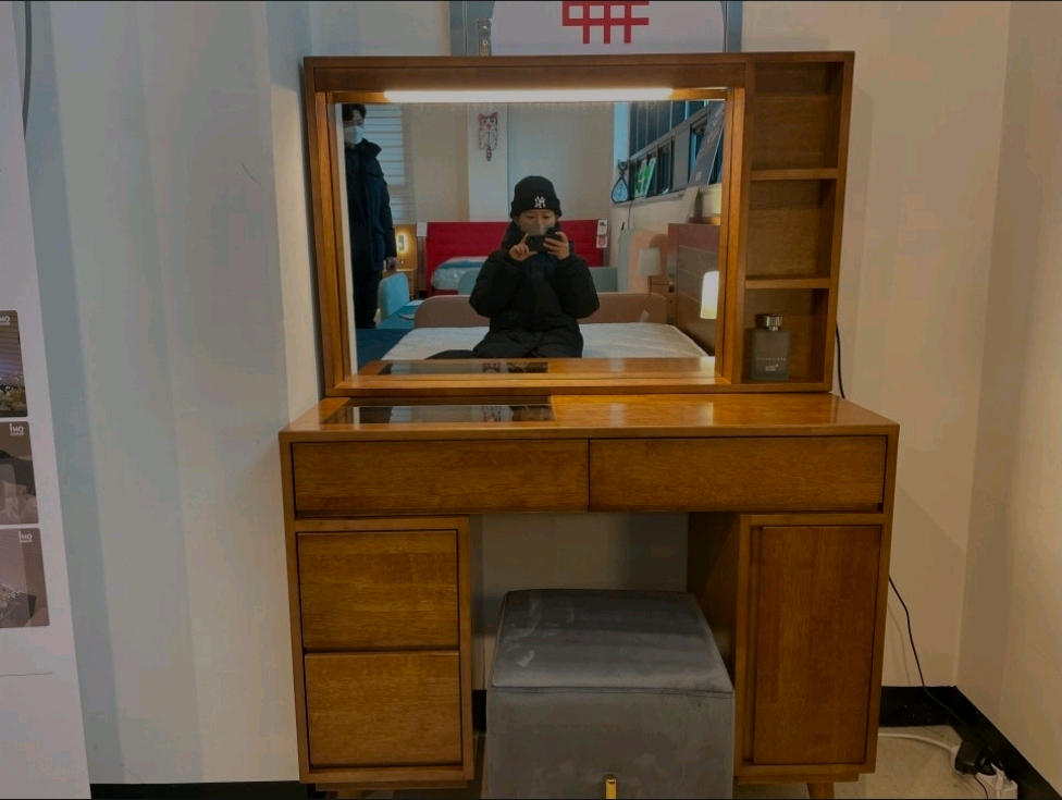 원목화장대 스툴세트 이미지