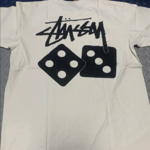 스투시 주사위 반팔티셔츠 크림색 L 새상품