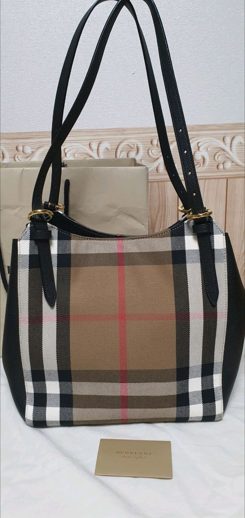 버버리 캔터비 숄더백 토트백 정품S급(감정O)구찌프라다루이비통디올고야드샤넬셀린느보테가생로랑발렌시아가가방 이미지