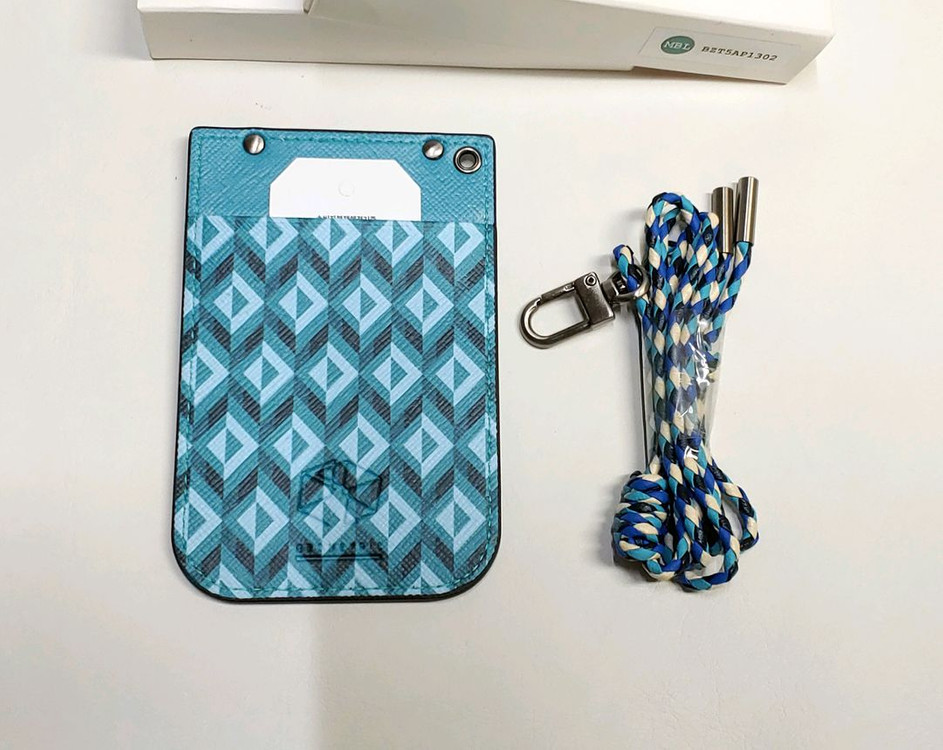 지오지아 카드지갑 목걸이형 블루 새제품 국산 이미지