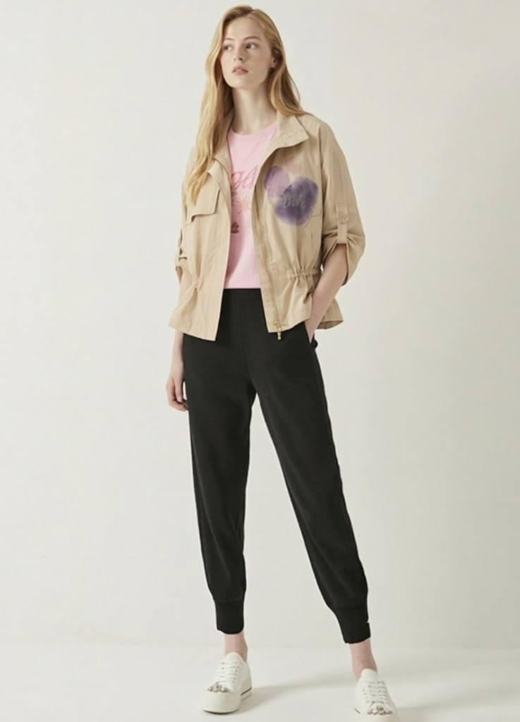 (새상품)샤틴 롤업 점퍼 프리사이즈 이미지