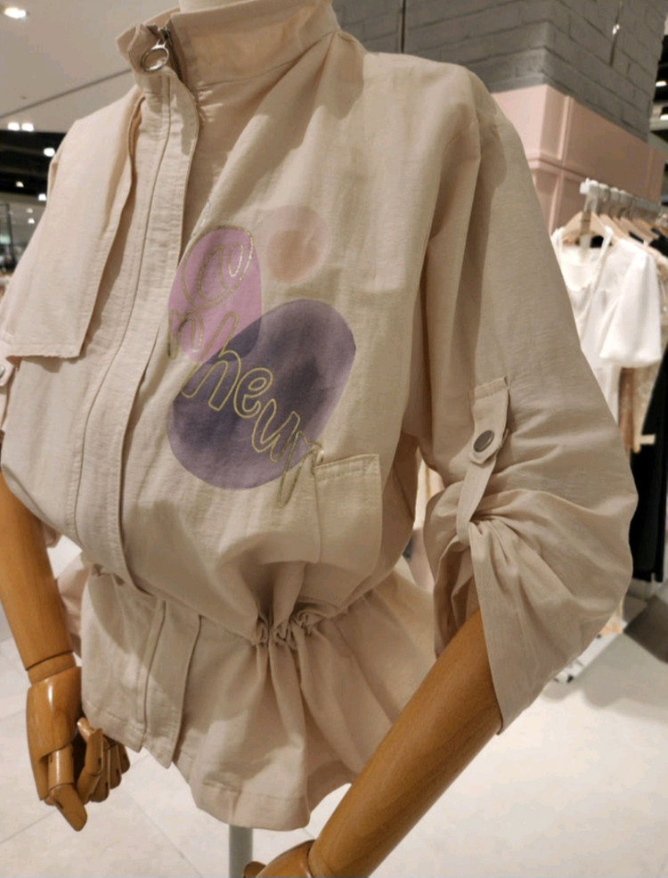 (새상품)샤틴 롤업 점퍼 프리사이즈 이미지