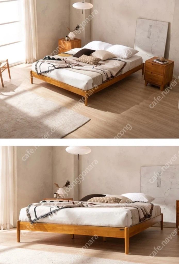 원목 침대 프레임 이미지