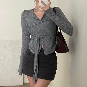 [마지막 가격내림/새상품/무배]랩가디건 매듭 티셔츠