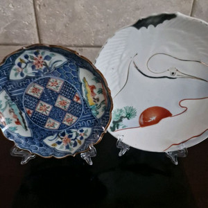 일본 접시 장식, 빈티지 장식 접시 2개 이미지