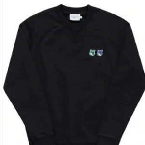 메종 키츠네 모노크롬 더블폭스 맨투맨 블랙 L 새상품 이미지