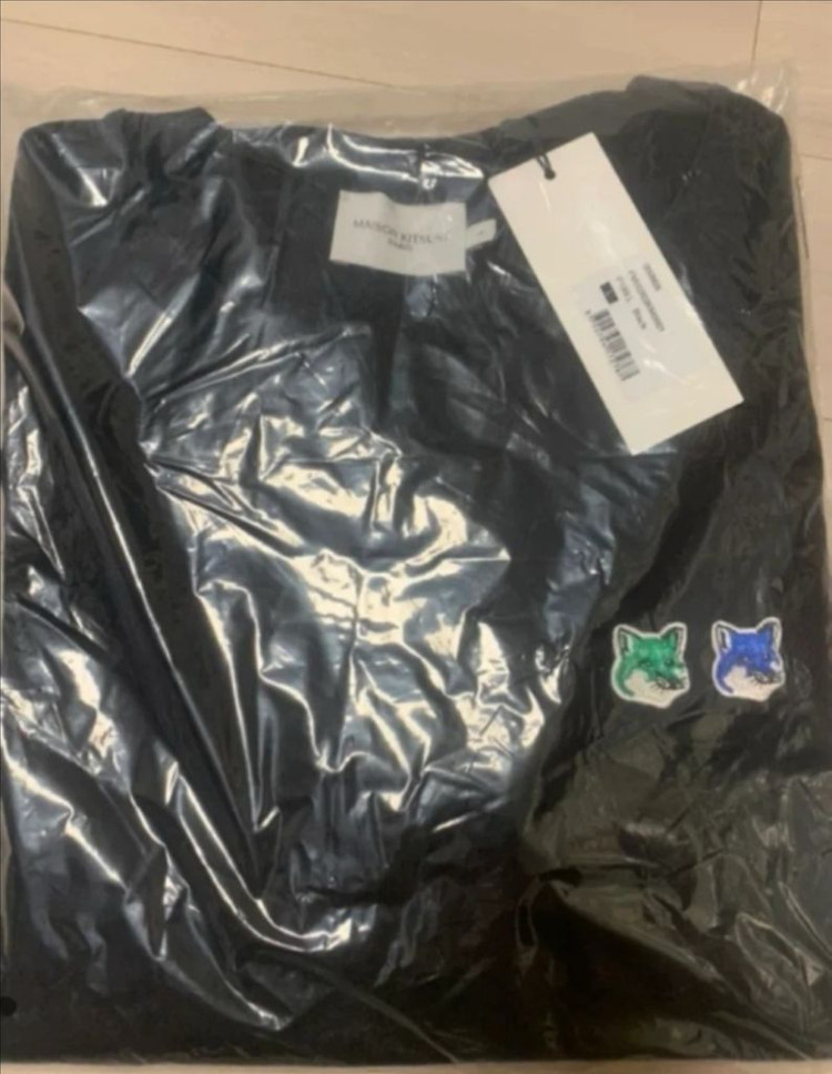 메종 키츠네 모노크롬 더블폭스 맨투맨 블랙 L 새상품 이미지