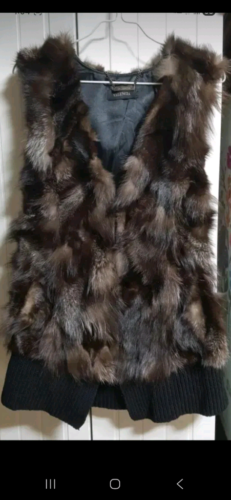 (완전새상품급,정품) 발렌시아 여우털 여성용 조끼 베스트, 55 사이즈--1