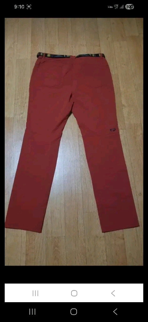 (새옷수준,정품) 센터폴 방수 방풍 기능성 등산바지, 다홍색, 허리 37~38인치--1