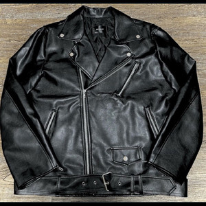 콜릿 오버핏 마일드레더 라이더자켓 [벨트탈부착] 이미지