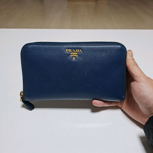[100%/정품] 프라다 사피아노 지퍼 장지갑 네이비, 프라다지갑,프라다장지갑,프라다지퍼지갑 이미지